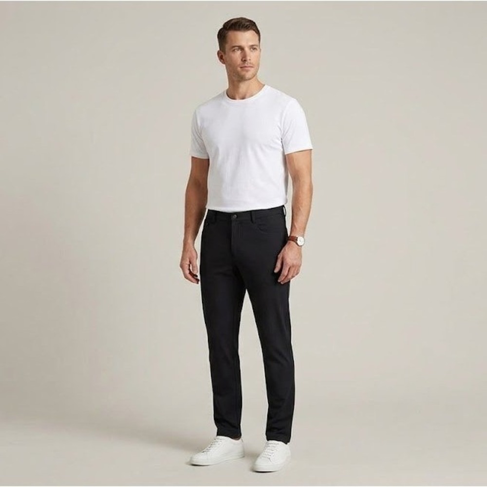 Collars & Co. Performance Pants Mens 38x30 Black Stretch 5-Pocket Tech‎ Commuter